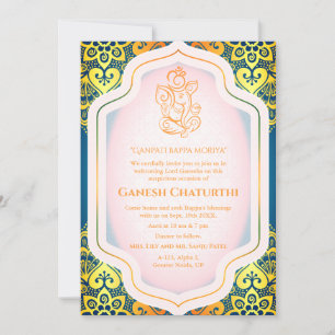 Invitation Ganesh Chaturthi Puja Golden