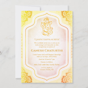 Invitation Ganesh Chaturthi Puja Golden