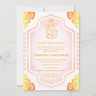 Invitation Ganesh Chaturthi Puja Golden