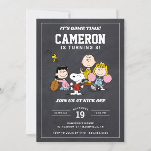 Invitation Gang des cacahuètes Football Anniversaire - Chal
