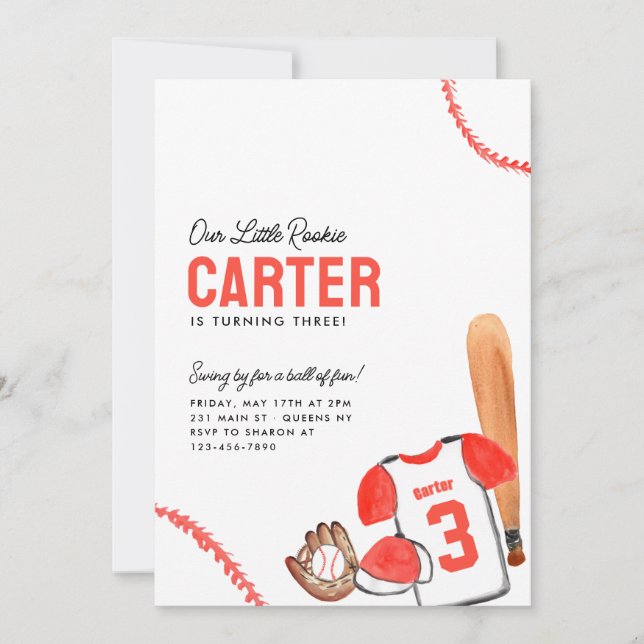 Invitation Gant de chauve-souris moderne Sports maillot Baseb (Devant)