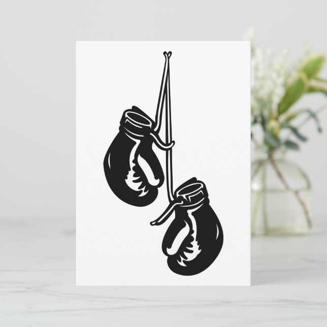 Invitation Gants de boxe vintage pendaison Retro Fighter (Debout devant)