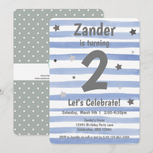 Invitation garçon 1er anniversaire étoile bleue