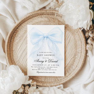 Invitation Garçon à l'arc bleu Fête de naissance moderne 