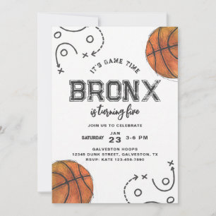 Invitation Garçon Anniversaire Basketball Aquarelle