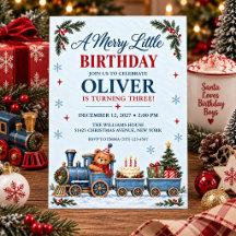 Garçon Anniversaire Train de Noël