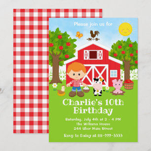 Invitation Garçon aux cheveux rouges d'anniversaire de la cou