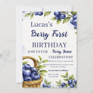 Invitation Garçon Berry Premier Anniversaire 1er Anniversaire