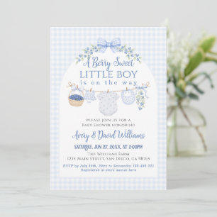 Invitation Garçon Berry Sweet Garçon Fête de Bébé Myrtille