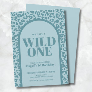 Invitation Garçon Bleu Wild One Fête du 1er Anniversaire
