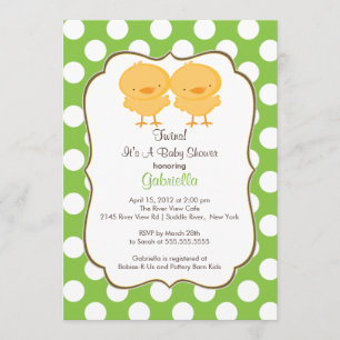 Invitation Garçon de fille de vert d'invitation de baby