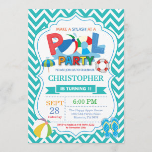 Invitation Garçon d'éclaboussure de Splish d'Aqua