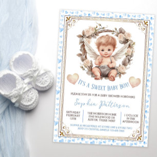 Invitation Garçon Douce Saint-Valentin Chérubin Baby Shower