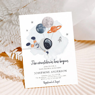 Invitation Garçon Espace Astronaute Baby Shower