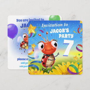 Invitation Garçon fait sur commande 7yrs d'invitation de fête