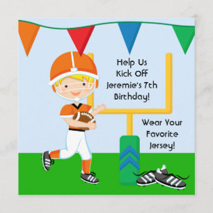 Invitation Garçon fait sur commande dans l'invitation orange
