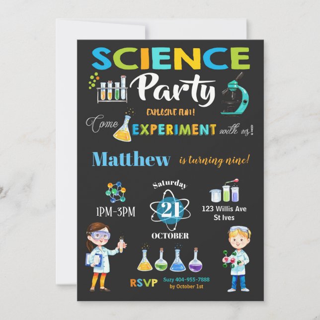 Invitation Garçon fou d'invitation d'anniversaire de partie (Devant)