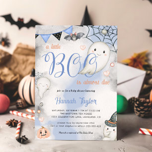 Invitation Garçon Ghost Little Boo est dû Baby shower Hallowe