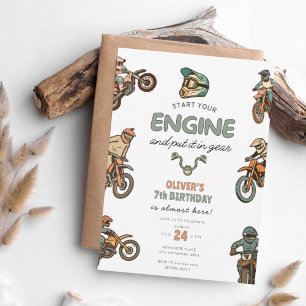 Invitation Garçon moto cross 7ème anniversaire