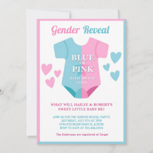 Invitation Garçon ou fille Il ou elle Baby shower de révélati
