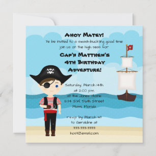 Invitation Garçon Pirate