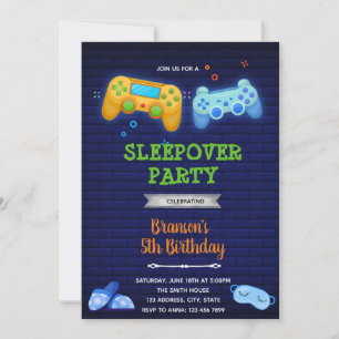 Invitation garçon pour soirée pyjama jeu