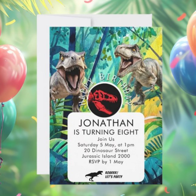 INVITATION GARÇON PRÉHISTORIQUE  FORMIDABLE (Unleash the excitement with our ROAR-some BOY DINO Invitation! )