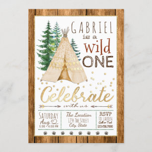 Invitation Garçon Sauvage Un Tribal TeePee Premier Anniversai