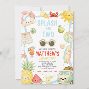 Invitation Garçon SPLASH dans l'invitation d'anniversaire de