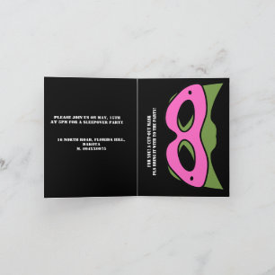 Invitation Garçon super-héros Avatar et masque de jeu Rose et