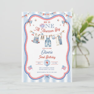 Invitation Garçon Tout Américain 1er Anniversaire