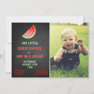 Invitation Garçon Un Dans Un Melon 1Er Anniversaire Invitatio
