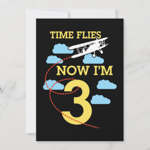 Invitation Garçons 3e anniversaire Avion 3 ans Anniversaire