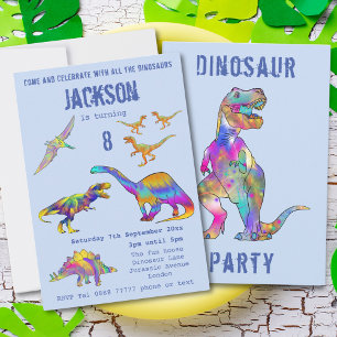 Invitation Garçons 8ème Anniversaire Dinosaure T Rex Rugissem