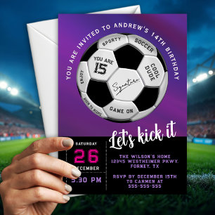 Invitation Garçons et Hommes Sportifs Violet Anniversaire