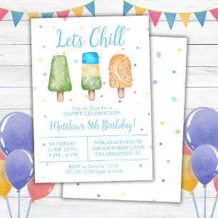 Invitation Garçons Eté Faisons une pause Glace Anniversaire