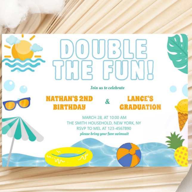 Invitation Garçons Fils d'été Anniversaire et diplôme conjoin (Créateur téléchargé)