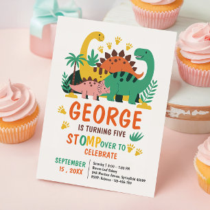 Invitation Garçons Mignons Anniversaire Jungle Dinosaure Enfa