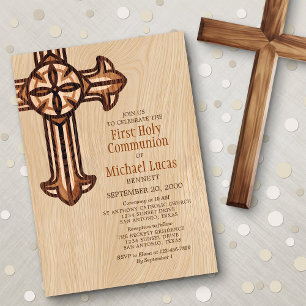 Invitation Garçons modernes Adultes Première communion