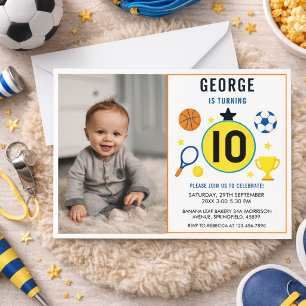 Invitation Garçons Sports modernes Enfants Anniversaire Jou