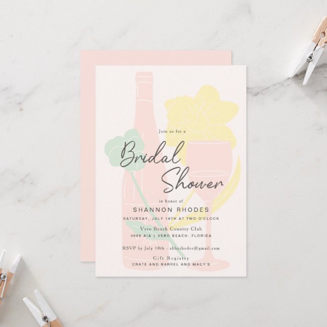 Invitation Garden Party Bridal Shower (Devant/Arrière en situation)
