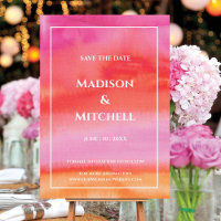 Garden Sunrise Pink Orange Aquarelle Mariage
