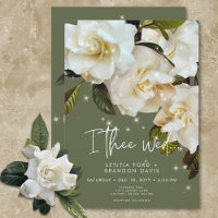 Gardenias blanches modernes sur Sage Sparkle Maria