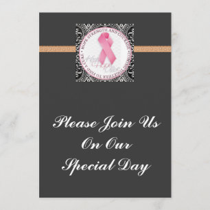 Invitation garder l'espoir vivant ruban rose cancer du sein