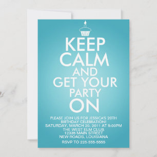 Invitation Gardez le calme Anniversaire