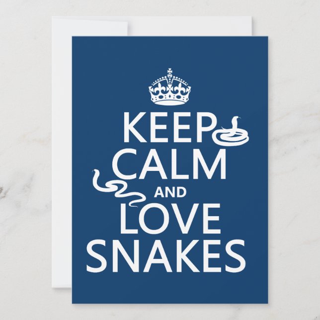 Invitation Gardez le calme et aimez les serpents (toutes les (Devant)