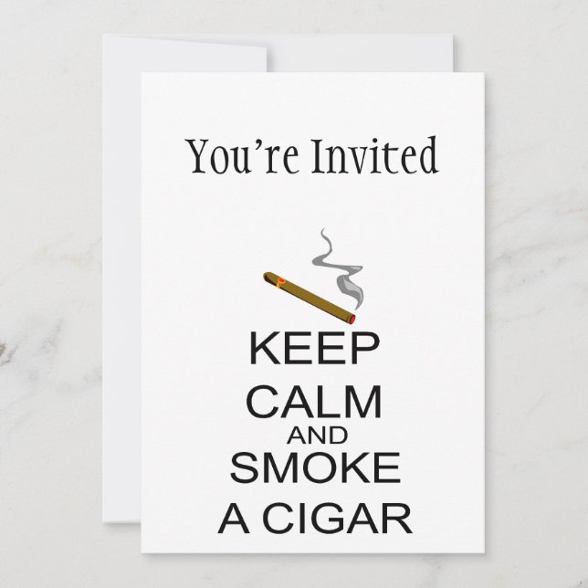 Invitation Gardez le calme et fumez un cigare (Devant)