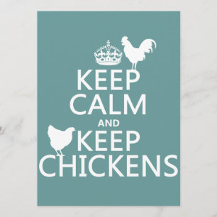 Invitation Gardez le calme et gardez les poulets (n'importe q