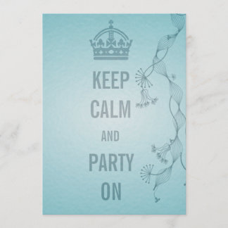 Invitation gardez le calme et la partie dessus