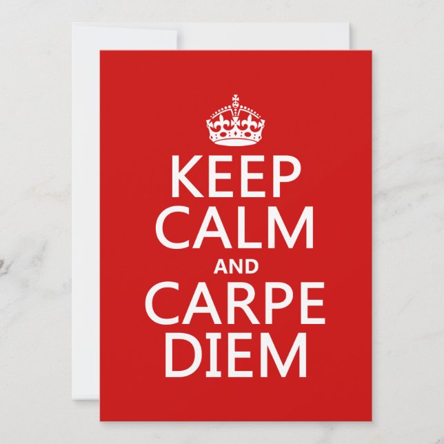Invitation Gardez le calme et le Carpe Diem (Devant)